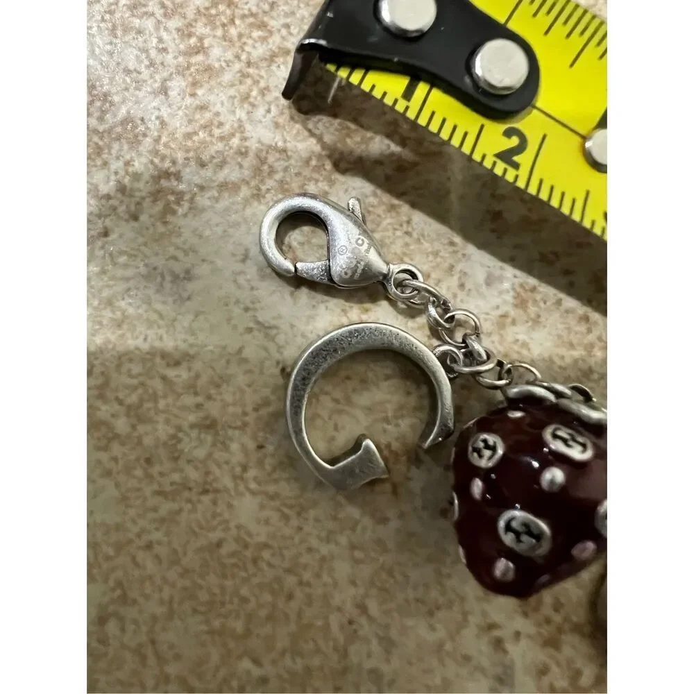 Gucci double g silver tone bracelet dangling gg strawberry - Picture 5 of 7